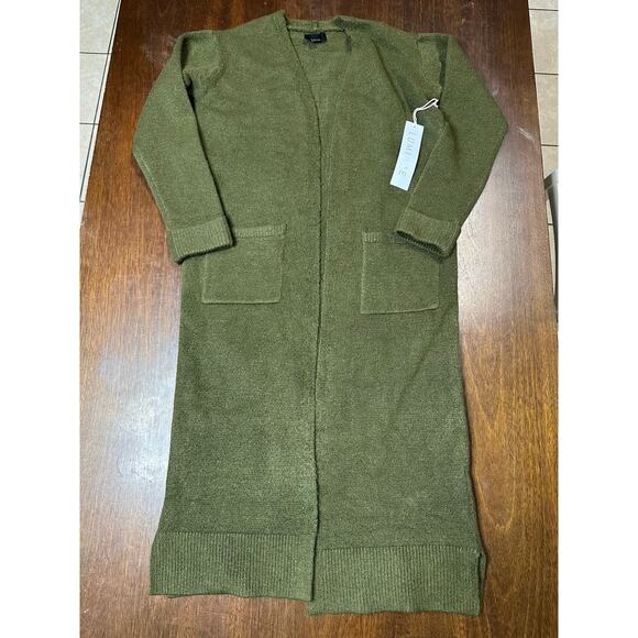 Comfy Long Duster Cadigan Sweater Women Small Chunky Academia Grunge Dark Warm - Picture 1 of 9